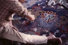 Tibetan refugee carpet project, Dharamsala, India, 1988. Creator: Amanda Waite