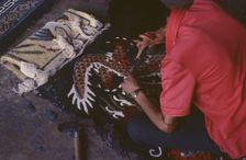 Tibetan refugee carpet project, Dharamsala, India, 1988. Creator: Amanda Waite