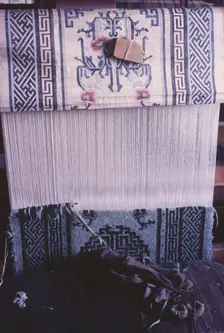 Tibetan refugee carpet project, Dharamsala, India, 1988. Creator: Amanda Waite