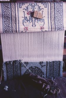 Tibetan refugee carpet project, Dharamsala, India, 1988. Creator: Amanda Waite