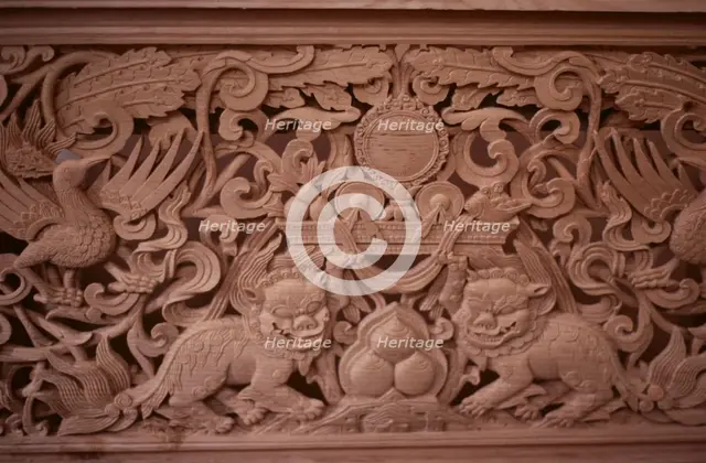 Tibetan refugee wood carving project, Dharamsala, India, 1988. Creator: Amanda Waite.