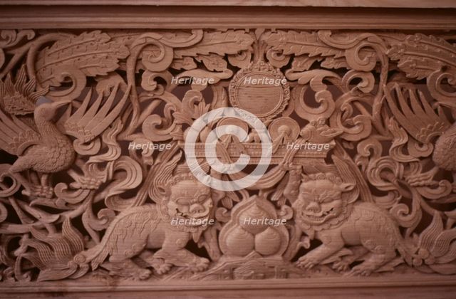 Tibetan refugee wood carving project, Dharamsala, India, 1988. Creator: Amanda Waite.