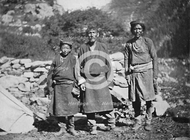 Tibetans of high rank, 1902. Artist: Arnold Henry Savage Landor.