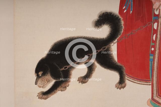 Tibetans with Mastiff, 1944. Creator: Zhang Daqian.