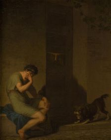 Tibullus Lamenting outside the Door of his Beloved, 1808. Creator: Nicolai Abraham Abildgaard