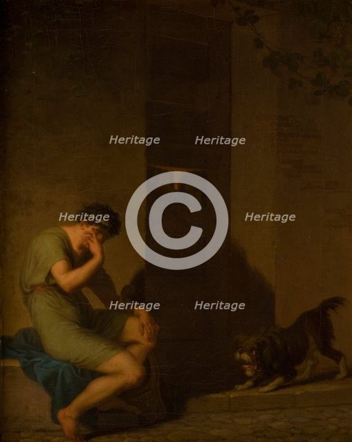 Tibullus Lamenting outside the Door of his Beloved, 1808. Creator: Nicolai Abraham Abildgaard.