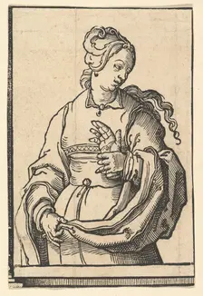 Tiburtine Sibyl, from the series of Sibyls, ca. 1530. Creator: Lucas van Leyden