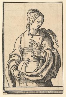 Tiburtine Sibyl, from the series of Sibyls, ca. 1530. Creator: Lucas van Leyden
