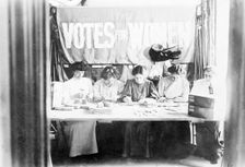 Ticket desk at the Women's Exhibition, 1909. Creator: Unknown