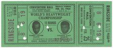 Ticket for World Heavyweight Championship fight of Sonny Liston vs. Cassius Clay, Feburary 25, 1964. Creator: Unknown