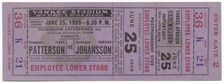 Ticket to a boxing match between Floyd Patterson and Ingemar Johansson, June 25, 1959. Creator: Unknown