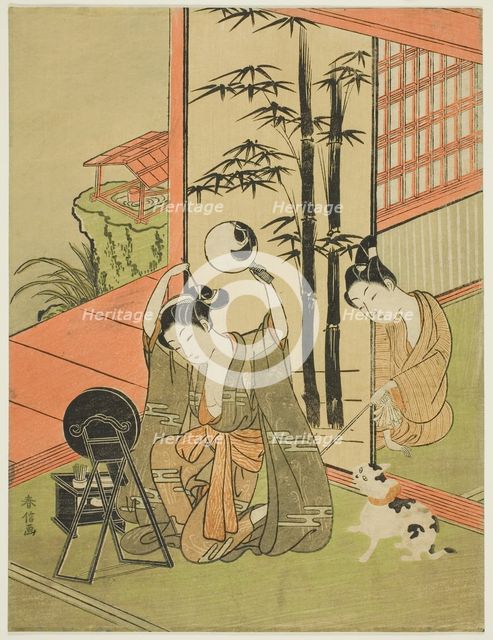 Tickling her foot, c. 1765/70. Creator: Suzuki Harunobu.