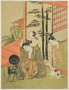 Tickling her foot, c. 1765/70. Creator: Suzuki Harunobu