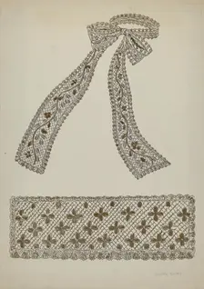 Tie and Cuff, c. 1936. Creator: Lillian Causey