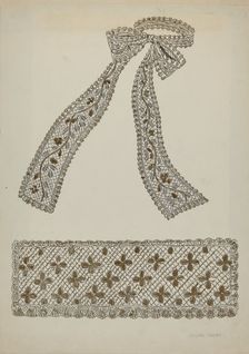 Tie and Cuff, c. 1936. Creator: Lillian Causey