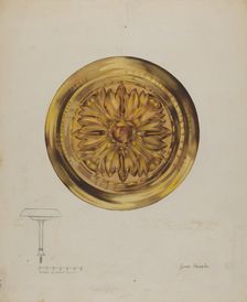 Tie-back, c. 1937. Creator: Grace Halpin