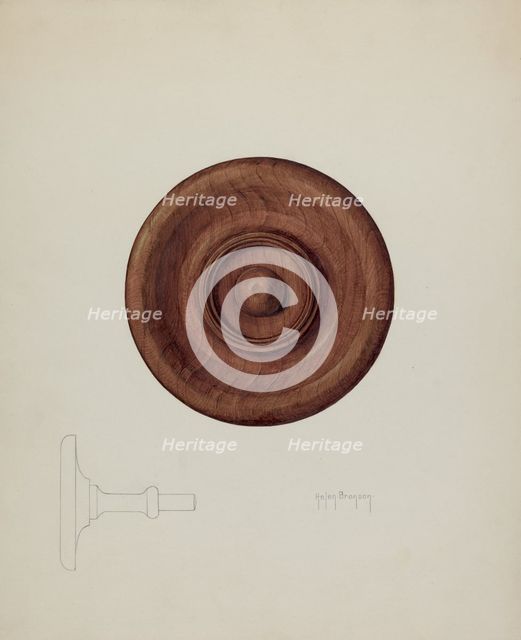 Tie-back, c. 1938. Creator: Helen Bronson.