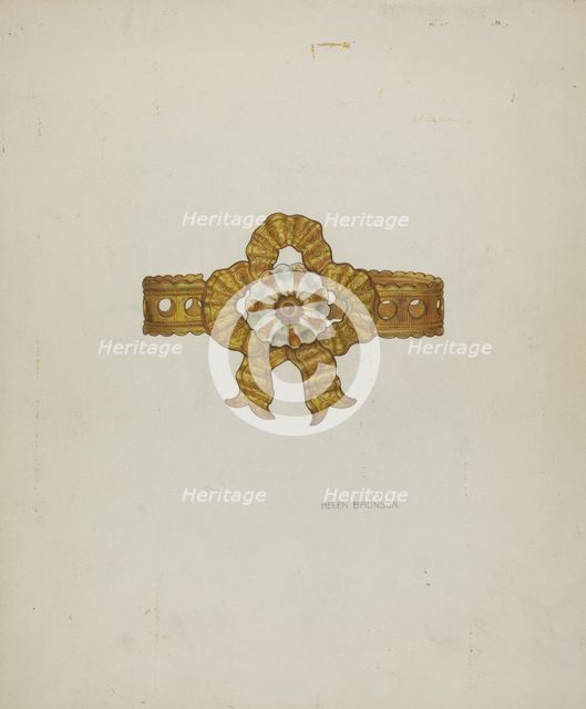 Tie-back, c. 1939. Creator: Helen Bronson.