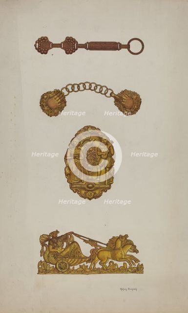 Tie-back, c. 1939. Creator: Helen Bronson.