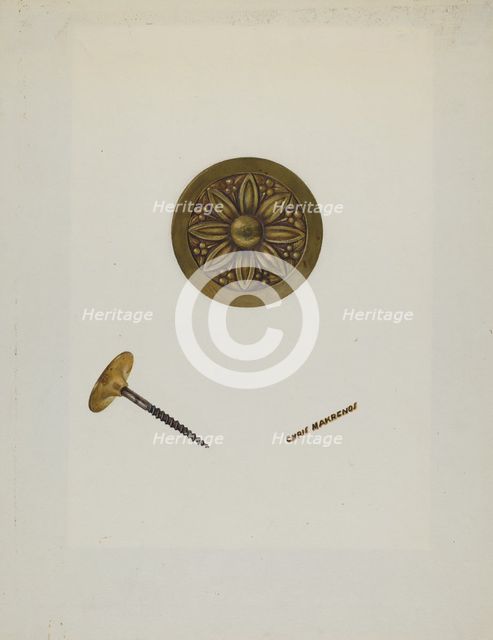 Tie-back, c. 1940. Creator: Chris Makrenos.