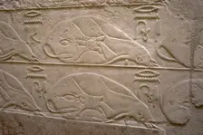 Tied cows relief, Mastaba of Kagemni, Saqqara, Egypt, Old Kingdom, 6th Dynasty, 2350 BC (2003). Creator: Unknown