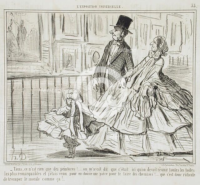 Tiens, ce n'est rien que des peintures!..., 1855. Creator: Honore Daumier.