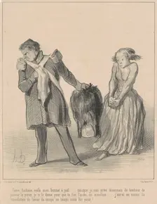 Tiens, Eudoxie, voilà mon bonnet a poil..., 19th century. Creator: Honore Daumier