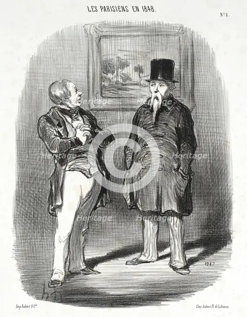 Tiens...Je ne te reconnaissais pas..., 1848. Creator: Honore Daumier.