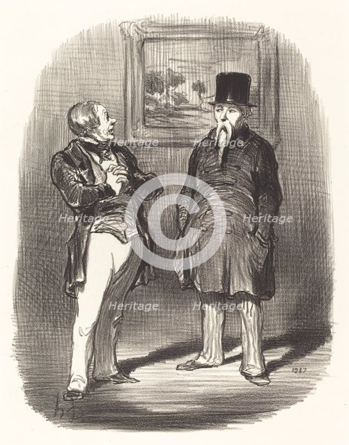 Tiens... je ne te reconnaissais pas..., 1848. Creator: Honore Daumier.