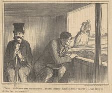 Tiens ... ma femme avec un monsieur ..., 19th century. Creator: Honore Daumier