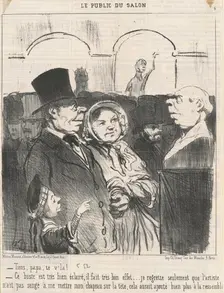 Tiens, papa, te v'la! ..., 19th century. Creator: Honore Daumier
