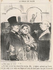 Tiens, papa, te v'la! ..., 19th century. Creator: Honore Daumier
