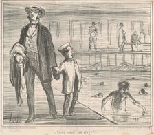 Tiens papa! ... un singe! ..., 19th century. Creator: Honore Daumier
