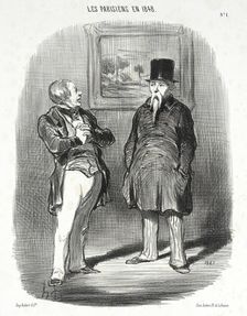 Tiens...Je ne te reconnaissais pas..., 1848. Creator: Honore Daumier