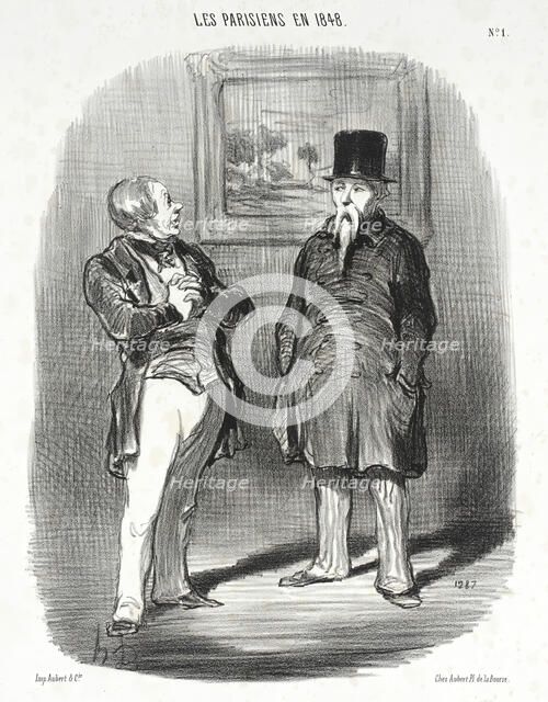 Tiens...Je ne te reconnaissais pas..., 1848. Creator: Honore Daumier.