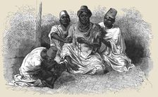 'Tierno Ousman shampooed by his attendants; Journey from the Senegal to the Niger 1875. Creator: Unknown