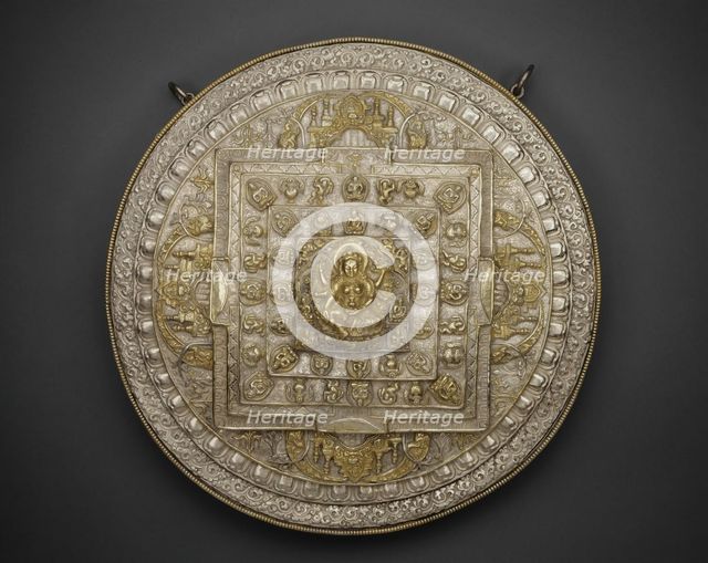 Tiered Offering Mandala of the Goddess of Wealth (Vasudhara), 19th century. Creator: Unknown.