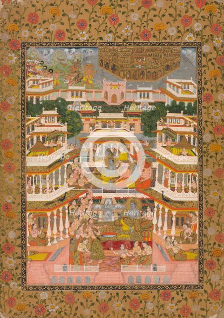 Tiered Court Scene, c. 1735. Creator: Chitarman II (Indian, c. 1680-?. 1750).