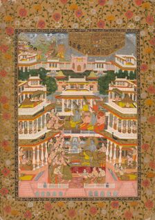 Tiered Court Scene, c. 1735. Creator: Chitarman II (Indian, c. 1680-?. 1750)