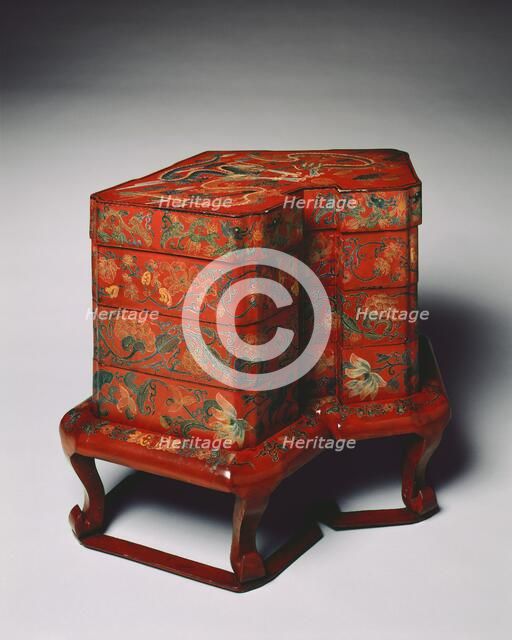 Tiered Food Box with Stand, late 18th Century. Creator: Unknown.