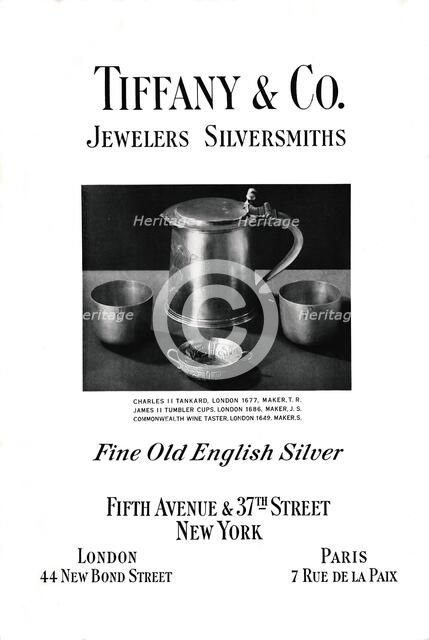 Tiffany & Co. advertisement, 1937. Artist: Unknown