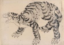 Tiger, 19th century. Creator: Hokusai School