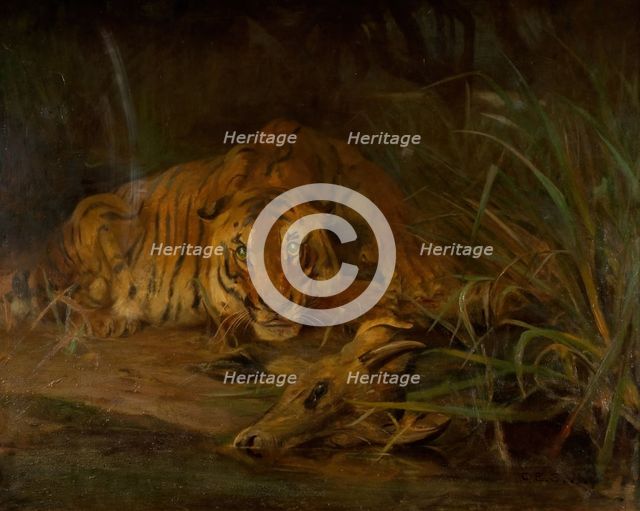 Tiger And Prey, 1931. Creator: Cuthbert Edmund Swan.
