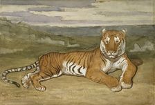 Tiger at Rest, c1830s-1840s. Creator: Antoine-Louis Barye
