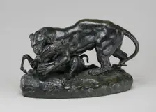 Tiger Attacking an Antelope, model n.d., cast c. 1862/1873. Creator: Antoine-Louis Barye
