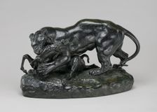 Tiger Attacking an Antelope, model n.d., cast c. 1862/1873. Creator: Antoine-Louis Barye