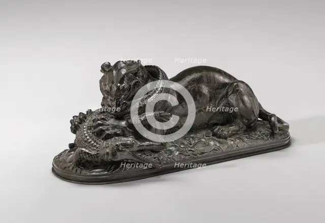 Tiger Devouring a Gavial, model n.d., cast c. 1845/1873. Creator: Antoine-Louis Barye.