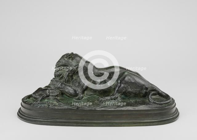 Tiger Devouring a Gazelle, model n.d., cast 1857/1873. Creator: Antoine-Louis Barye.