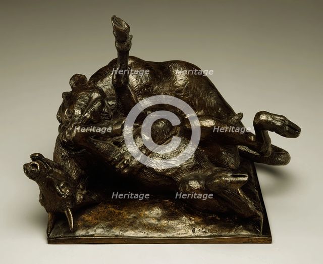 Tiger Devouring an Antelope, c1834. Creator: Antoine-Louis Barye.