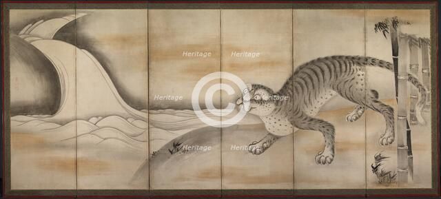 Tiger, early to mid-1600s. Creator: Soga Nichokuan (Japanese), attributed to.